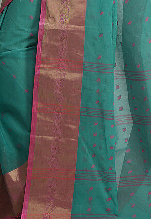 Tant Pure Cotton Saree in Blue