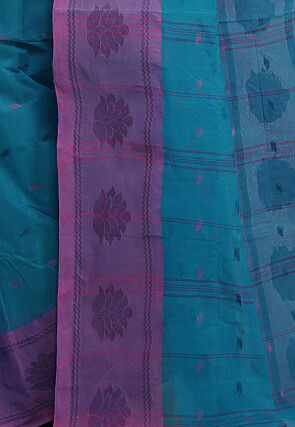Tant Pure Cotton Saree in Blue