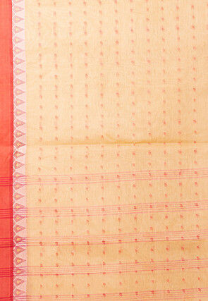 Tant Pure Cotton Saree in Light Beige
