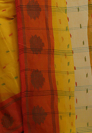 Tant Pure Cotton Saree in Yellow