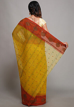 Tant Pure Cotton Saree in Yellow