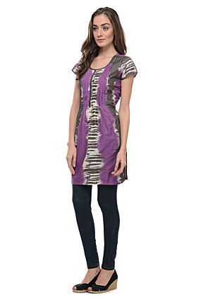 Printed Cotton Kurti in Multicolor