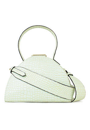 Textured PU Hand Bag in Pastel Green