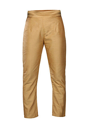 Art Silk Straight Pant In Beige