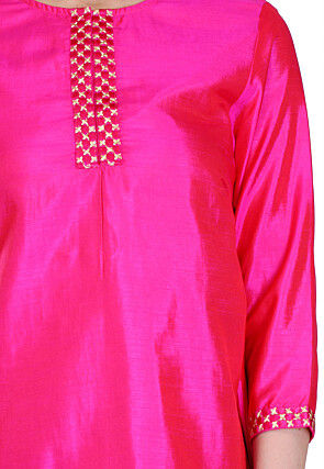 Plain Silk Top in Fuchsia
