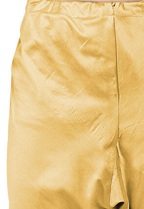 Plain Cotton Silk Churidar in Dark Beige