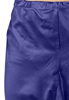 Plain Cotton Silk Churidar in Navy Blue