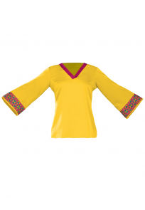 Plain Crepe Top in Yellow