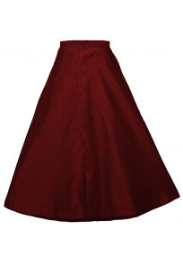 Plain Dupion Silk Long Skirt in Maroon