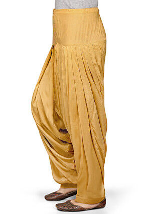 Plain Rayon Patiala in Beige