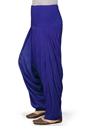 Plain Rayon Patiala in Royal Blue