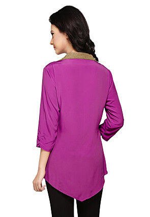 Plain Crepe Top in Purple