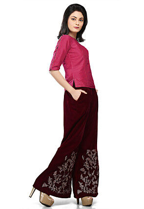Dupion Silk Top in Fuchsia 