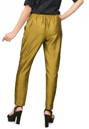 Art Silk Straight Pant in Olive Green