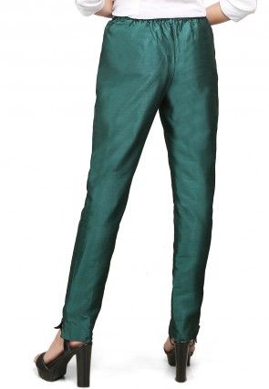 Art Silk Straight Pant in Teal Green
