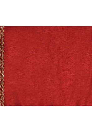 Tie Dye Printed Georgette Saree in Red