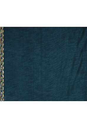 Tie Dye Printed Georgette Saree in Teal Blue