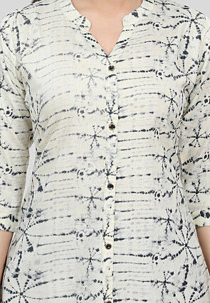 Tie Dyed Rayon Tunic in Off White