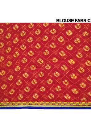 Tie N Dye Georgette Saree in Red