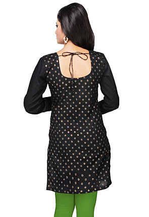 Printed Cotton Kurti in Black