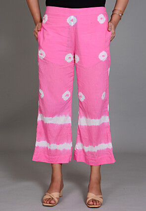 Tye Dye Printed  Cotton Culottes in Light Pink