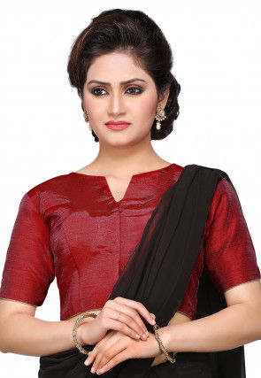 Art Dupion Silk Blouse in Maroon