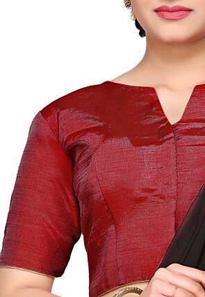 Art Dupion Silk Blouse in Maroon
