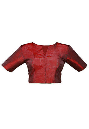 Art Dupion Silk Blouse in Maroon