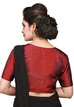 Art Dupion Silk Blouse in Maroon