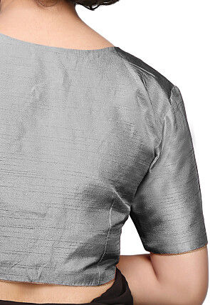 Art Dupion Silk Blouse in Grey