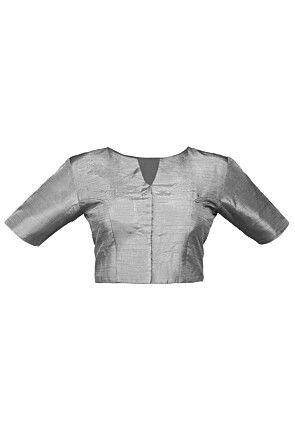 Art Dupion Silk Blouse in Grey