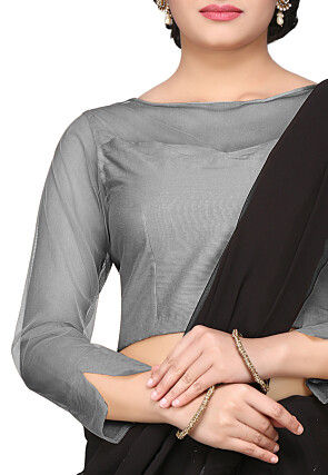 Cotton Silk Blouse in Grey