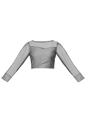 Cotton Silk Blouse in Grey