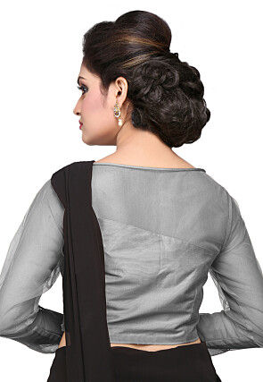 Cotton Silk Blouse in Grey