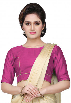 Art Dupion Silk Blouse in Fuchsia