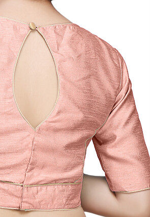 Art Dupion Silk Blouse in Peach