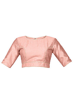 Art Dupion Silk Blouse in Peach