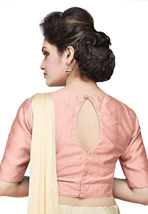 Art Dupion Silk Blouse in Peach