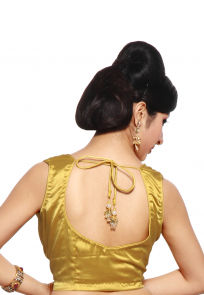 Plain Satin Blouse in Gold