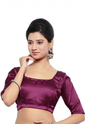 Satin Blouse in Magenta