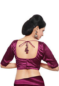 Satin Blouse in Magenta