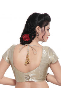 Shimmer Art Silk Blouse in Gold