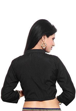 Art Raw Silk Blouse in Black