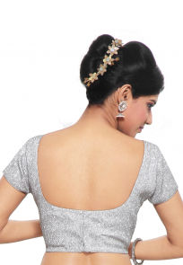  Brocade Blouse in Silver