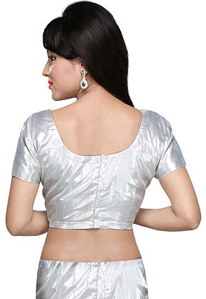 Shimmer Art Silk Blouse in silver