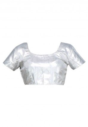 Shimmer Art Silk Blouse in silver