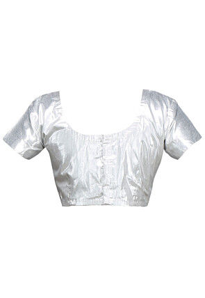 Shimmer Art Silk Blouse in silver