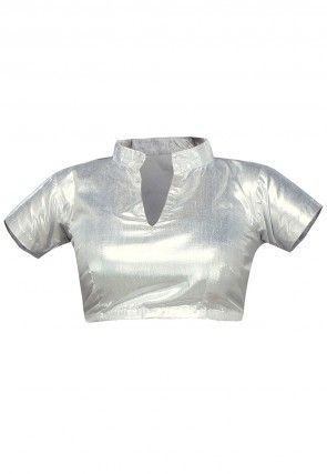 Shimmer Art Silk Blouse in silver