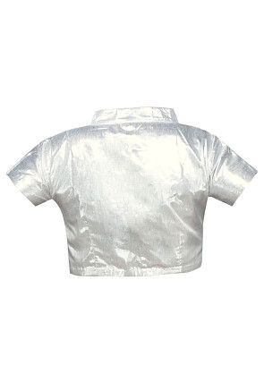 Shimmer Art Silk Blouse in silver