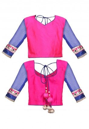 Embroidered Pre Stitched Net Saree in Royal Blue